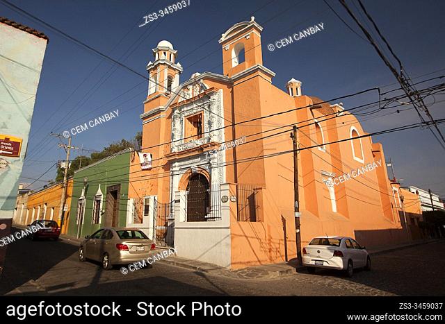View to the Ecce Homo chapel at the oldest part of the city called 'El Alto' in the city center, Puebla, Puebla State, Mexico, Central America