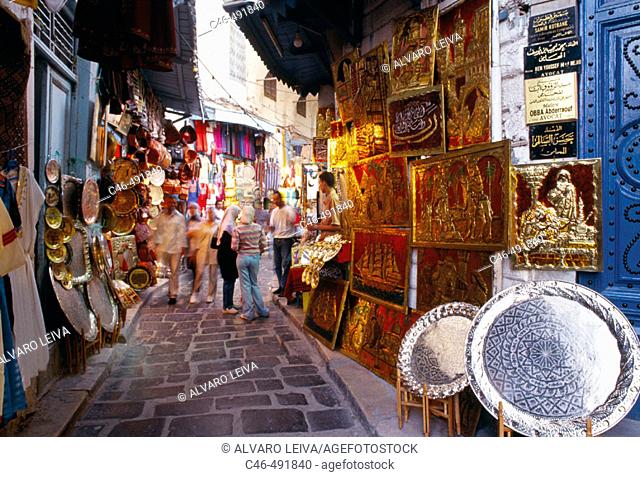 Souk (market) of the medina, Tunis. Tunisia