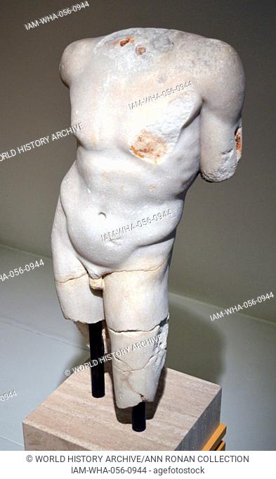 Roman copy of a 3rd century BC Greek sculpture of an athlete