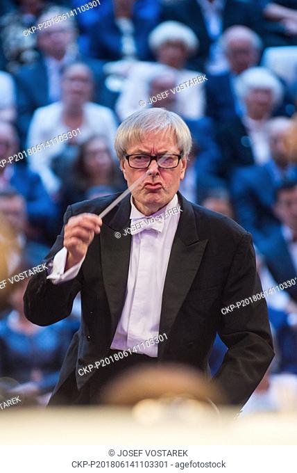 Czech conductor Petr Altrichter conducts the festive opening concert of Czech Philharmonic begins 60th Smetana's Litomysl opera festival in Litomysl