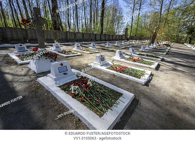 Cementery in the Road of Life dedicated to the deads in the blockade during II World War in Leningrad, St Petersburg, Russia