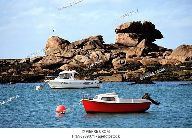 Boats off the Breton coast, France