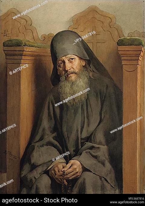Vereshchagin Vasily Petrovich - a Monk at Prayer - Russian School - 19th Century