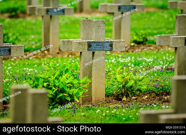 French WW1 Military Cemetary at Lachalade in a forest near Verdun, France