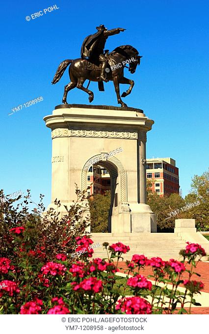 Sam Houston Equestrian Statue - Houston, TX  This 40 foot bronze equestrian figure of Sam Houston is one of the most prominent features of Hermann Park  It was...