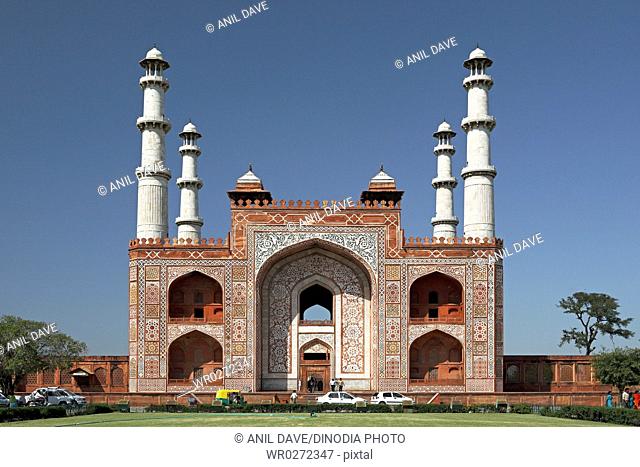 Architecture heritage Akbars tomb , Sikandra , Agra , Uttar Pradesh , India