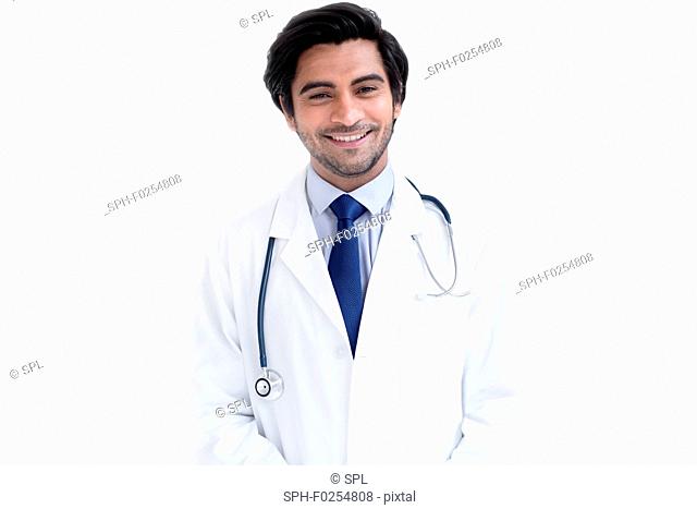 Doctor with stethoscope, portrait