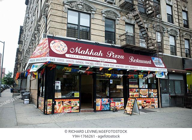 Makkah Pizza in Harlem in New York The pizzeria caters to the Muslim community in the area and proudly proclaims 'No Ham On My Pan' on its advertising