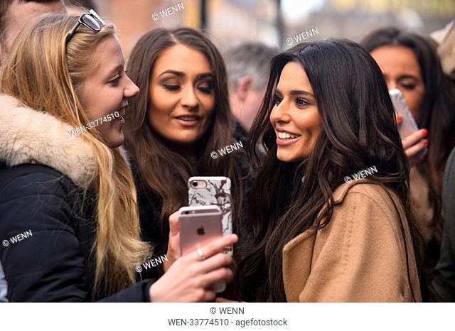 Cheryl poses for pictures with fans as she leaves The Prince's Trust Cheryl's Trust Centre after attending its official opening Featuring: Cheryl Where:...