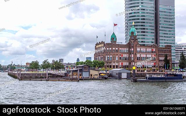 Rotterdam, Netherlands - June, 21 2018: Famous Hotel New York IN Rotterdam. Old oiffcie building of the former Holland America Cruiseline Cruise to New York