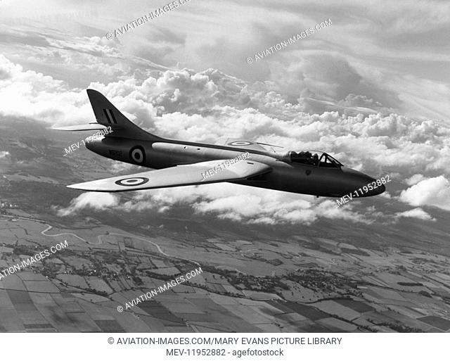 The Third Prototype Hawker Hunter In-Flight with Sapphire Engine