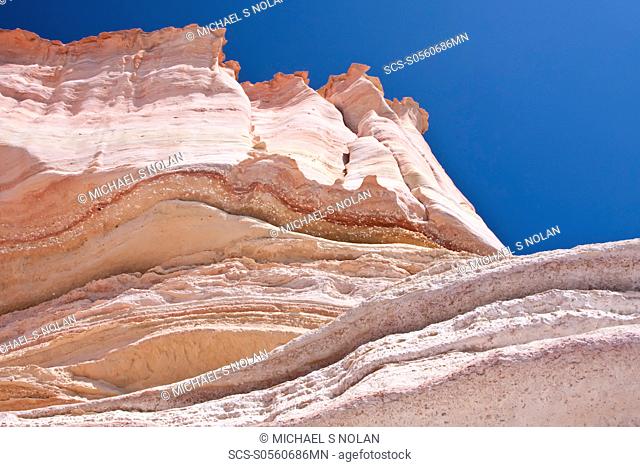 Early morning light on sand stone formations at Punta Colorado os Isla San Jose in the Gulf of California Sea of Cortes, Baja California Sur, Mexico