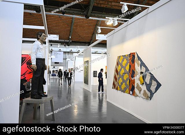 Illustration picture shows a preview of the International 'Art Brussels' art fair, at Tour and Taxis, Brussels, Thursday 28 April 2022