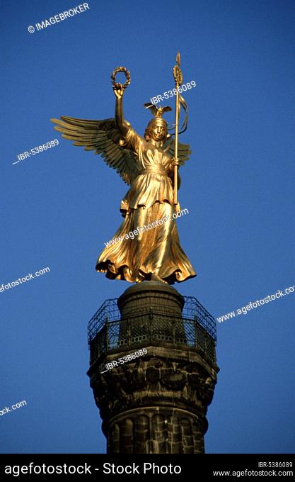 Top of the Siegessaule, Europe, Goldelse, Berlin, Top of the Victory Column with gilded goddess of victory, Germany, Europe