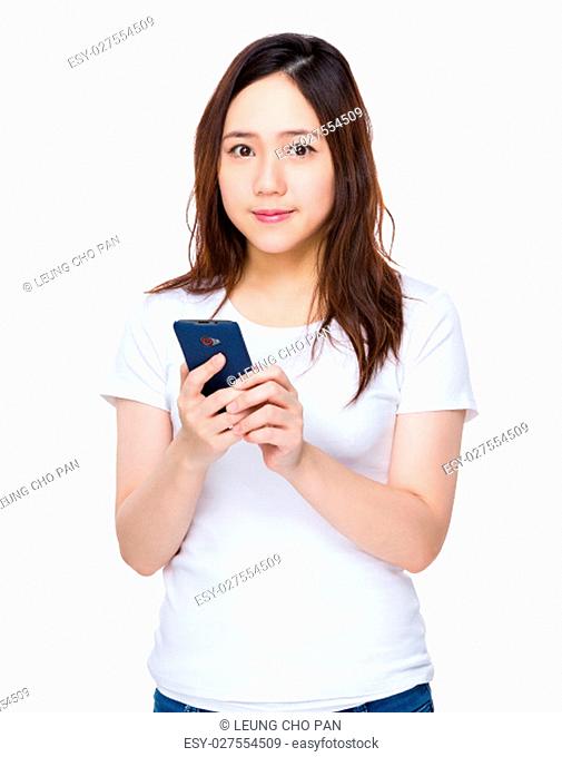 Asian young woman use of the mobile phone