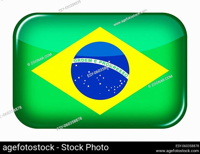 A Brazil web icon rectangle button with clipping path Verde e amarela