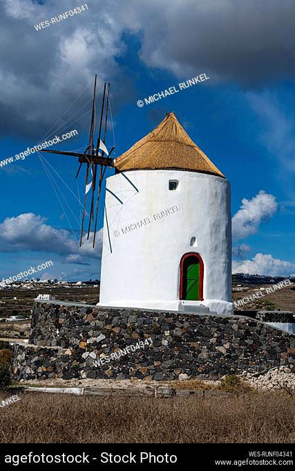Greece, Santorini, Emporio, Old windmill