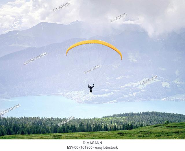 An image of a paraglider at Beatenberg Switzerland