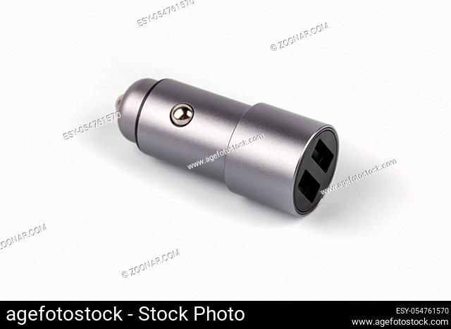 car charger, usb multi-function cigarette lighter conversion plug isolated on white background
