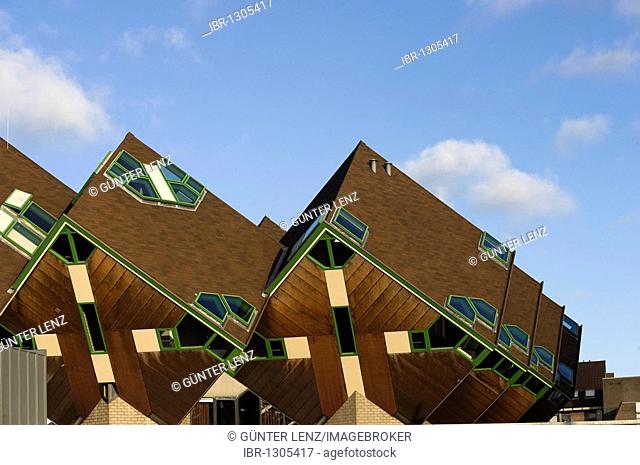 Paalwoningen, cube houses or pole dwellings, Helmond, North Brabant, Holland, Netherlands, Europe