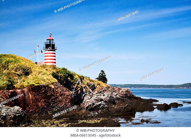 The USA, Maine, Lubec, West Quoddy Head, lighthouse