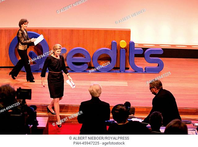 Dutch Queen Maxima attends the 5th symposium of Qredits, microfinance Netherlands at the Auditorium of the Rabobank in Utrecht Utrecht, The Netherlands