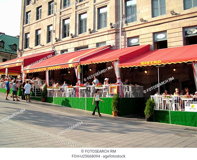 Montreal, Canada, QC, Quebec, Old Port, Old Montreal, Place Jacques Cartier, Outdoor cafTs and restaurants