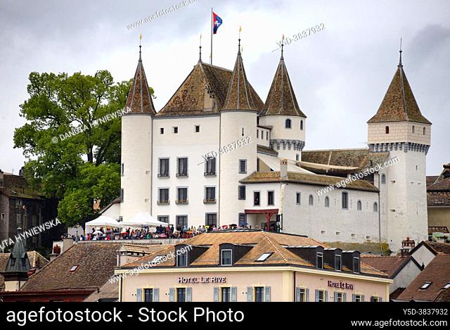 Nyon Castle (1272) - Swiss Cultural Property of National Significance, Facing Geneva Lake, Nyon, Canton Vaud, Switzerland, Europe