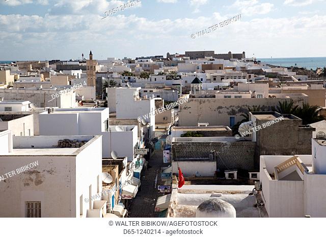 Tunisia, Tunisian Central Coast, Mahdia, elevated town view from the Skifa el-Khala city gate