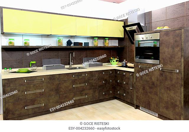 modern brown kitchen
