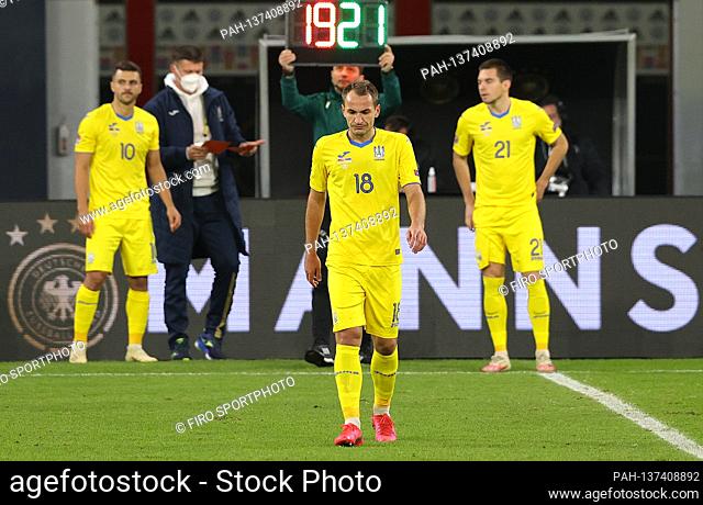 firo: 14.11.2020 Football, Soccer: UEFA NATIONS LEAGUE, Landerspiel Nationalmannschaft Germany, GER - Ukraine 3: 1 Jewhen MAKARENKO, Ukraine