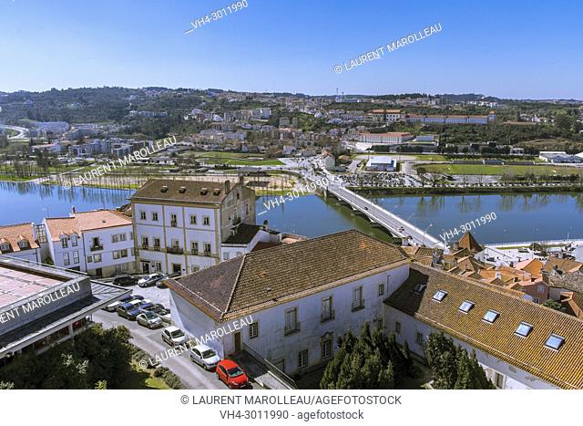 View of Mondego River with Santa Clara in the background, Coimbra, Baixo Mondego, Centro Region, Portugal, Europe