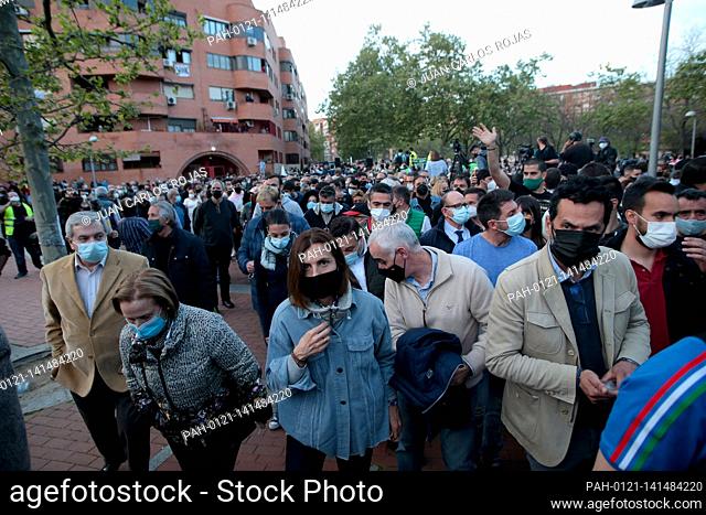 Madrid, Spain; 07.04.2021.- Vox supporters return to their neighborhoods. .Vox carries out its first act of electoral pre-campaign in Madrid in the...
