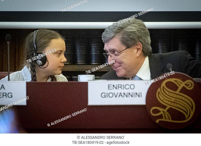 Greta Thunberg during a seminar at the Italian Senate with the participation of CMCC, Rome, 18/04/2019