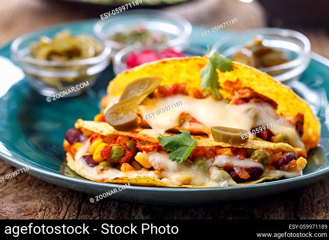 mexican tacos baked with cheese