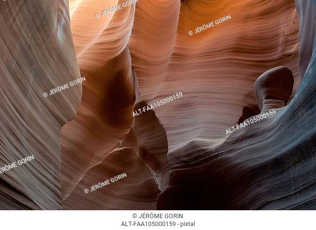 Beautifully swirled sandstone walls in Rattlesnake Canyon, Arizona, USA