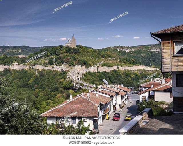 tsarevets castle fortress famous landmark view in veliko tarnovo bulgaria