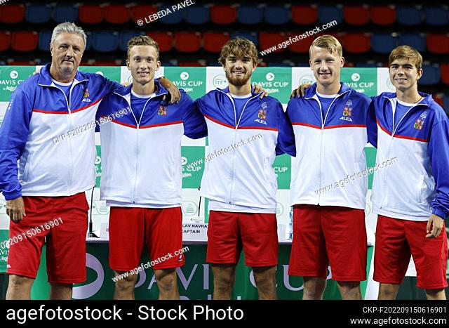 L-R Jiri Lehecka (2nd left), Tomas Machac, Zdenek Kolar and Dalibor Svrcina will represent the Czech Republic in the Davis Cup World Group I tennis duel against...