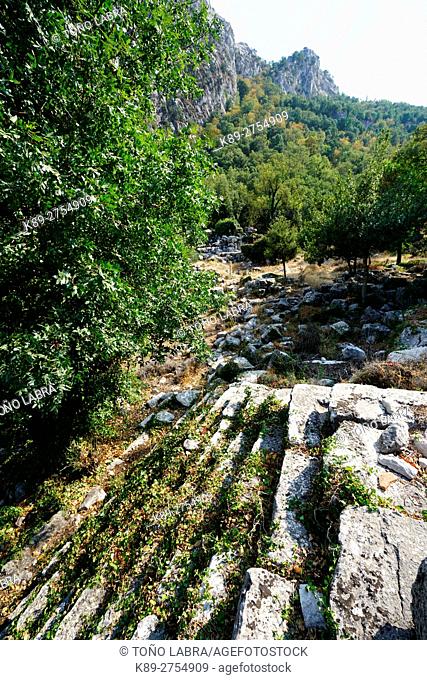 Adrian's Temple of Termessos. The unexcavated Pisidian city. Ancient Greece. Asia Minor. Turkey