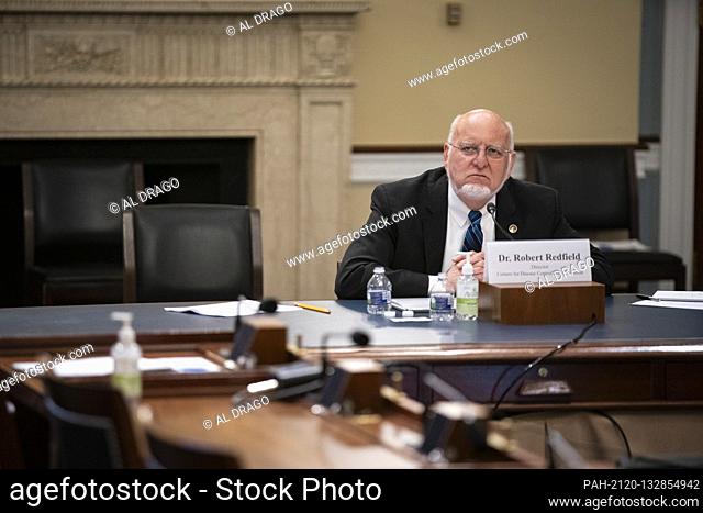 Dr. Robert Redfield, Director of the Centers for Disease Control and Prevention , listens during a United States House Appropriations Subcommittee hearing on...