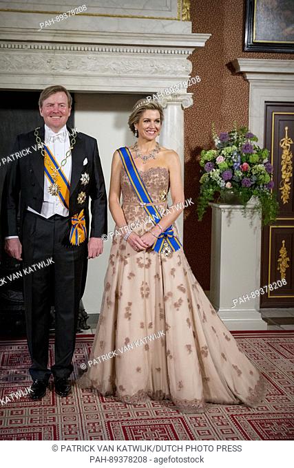 King Willem-Alexander and Queen Maxima of The Netherlands host an state banquet for President Maurico Macri and his wife Juliana Awada of Argentina visit The...