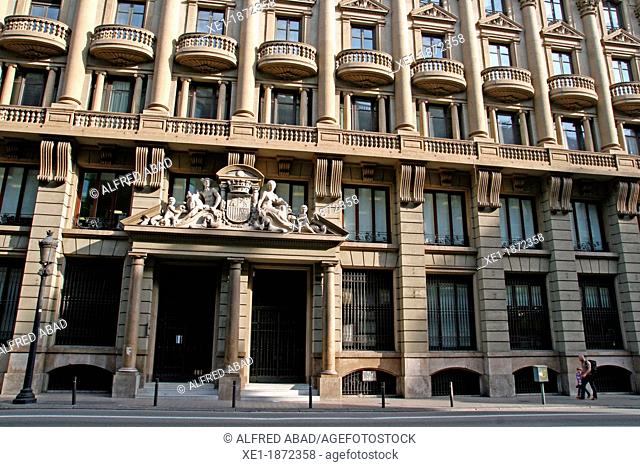 Union building, 1929, architect: Josep Domenech Mansana, Via Layetana, Barcelona, Catalonia, Spain