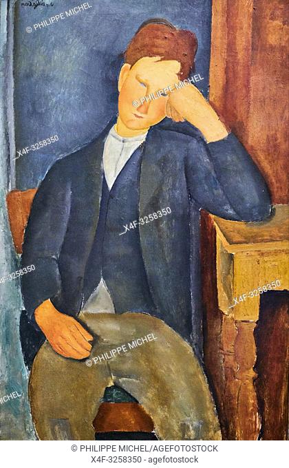 France, Paris, les Tuileries, museum of Orangerie, Le Jeune apprenti, Amedeo Modigliani, vers 1918