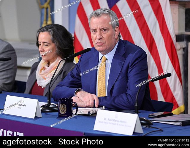 Blue Room City Hall, New York, USA, March 11, 2020 - Mayor Bill de Blasio hosts a roundtable for ethnic and community media on COVID-19