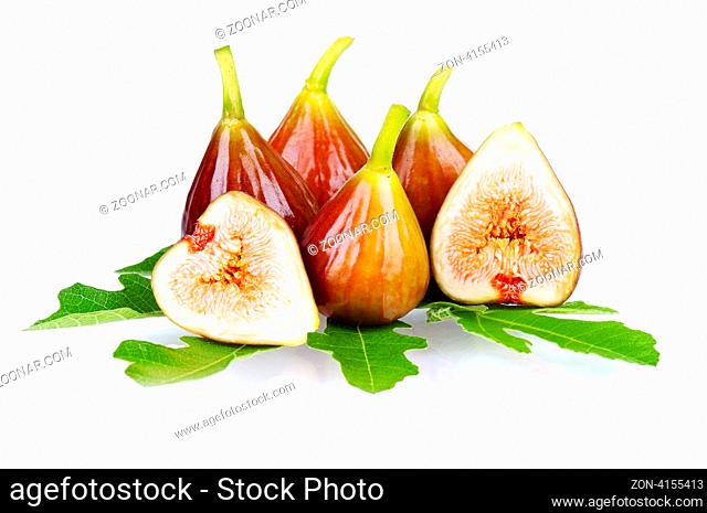 Fresh ripe figs isolated on a white background