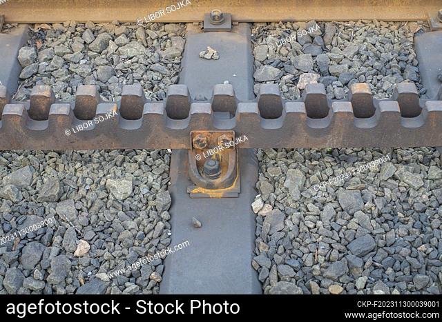 track, rails, steel railway sleepers on the cog railway from Tanvald to Korenov and Harrachov (CTK Photo/Libor Sojka)