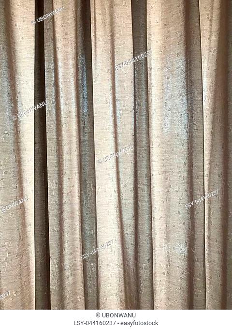 Transparent brown curtain window under sun light