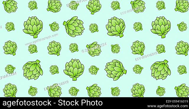 Seamless pattern, different leaves and branches - Vector illustration