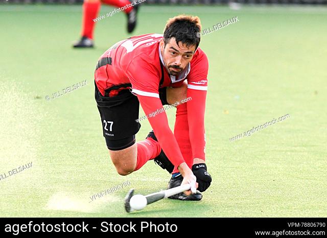 Daring's Geoffroy Cosyns pictured in action during a hockey game between Royal Daring HC and Royal Racing club de Bruxelles, Sunday 29 October 2023 in Brussels