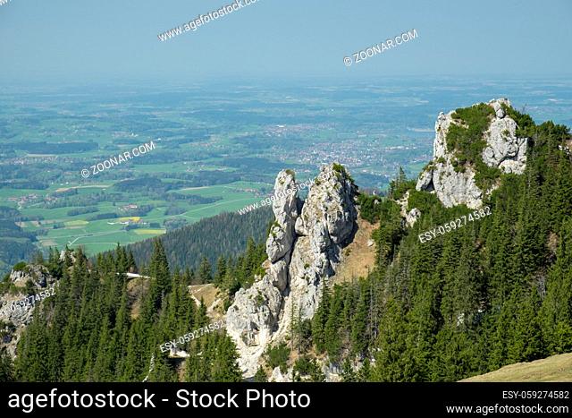 Landscape image on Kampenwand in Bavaria, Germany in spring